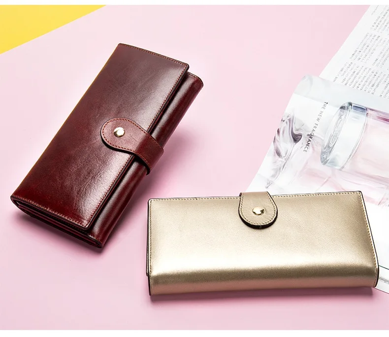 MJ Women's Wallet Genuine Leather Female Long Wallet Women Card Holder Wallets Money Bags Lady Wallets Clutch Purse Coin Pocket (6)