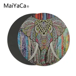 Maiyaca персонализированные круглый Мышь Pad Отпечатано Мандала Рисунком Слона нескользящей резиновой удобные индивидуальные компьютер Мышь