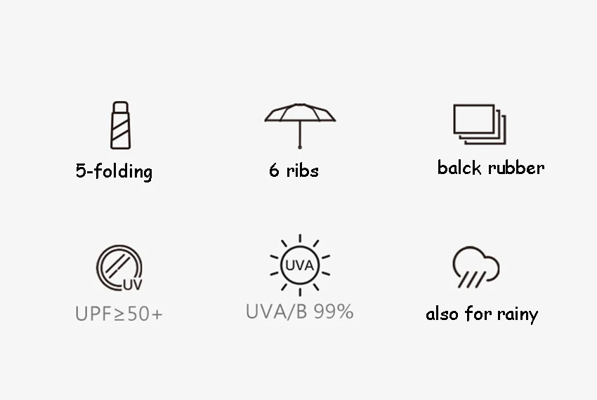 Пять-Складной Карманный Зонт солнцезащитный, защита от ультрафиолетового излучения Для женщин Для мужчин ветрозащитные зонты зонтик дамы мини двойного назначения зонтик моточехол для защиты от дождя Защита от солнца
