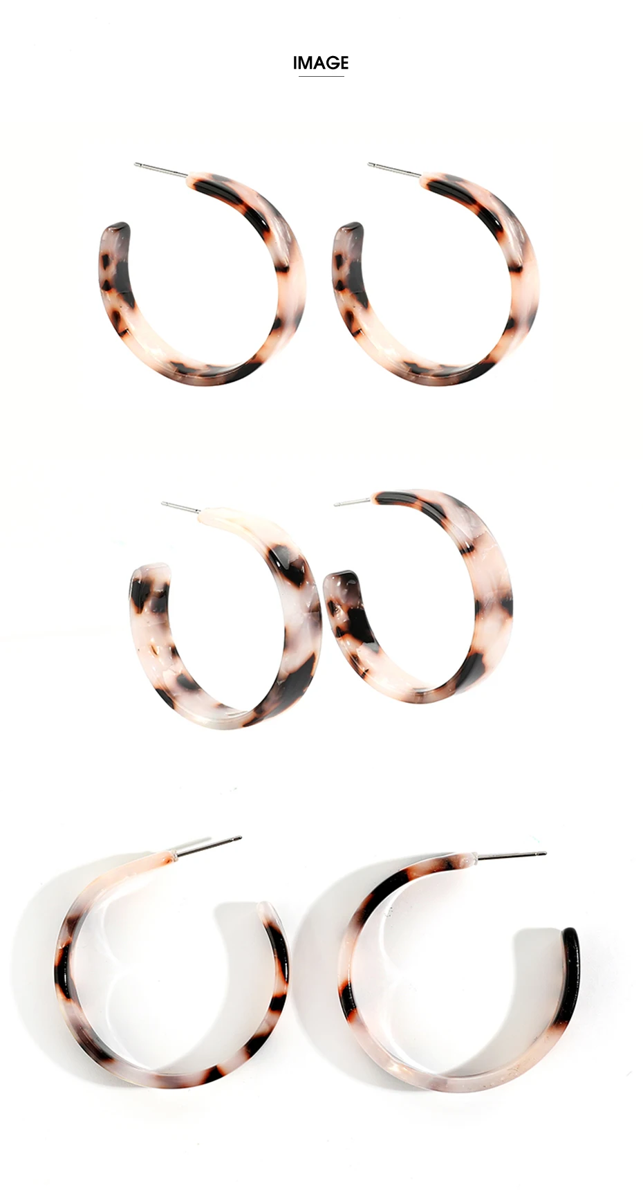 Богемные модные минималистичные круглые большие круглые серьги для женщин Акриловые серьги-кольца из смолы леопардовые открытые обручи Femme вечерние ювелирные изделия