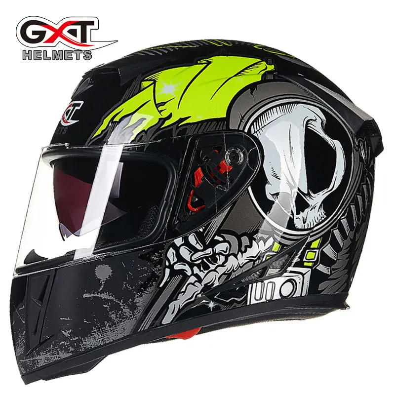 GXT мотоциклетный шлем Casco Moto Double Viso Moto шлемы полное лицо для верховой езды мотокросс шлем Capacete Motociclista для мужчин - Цвет: A4