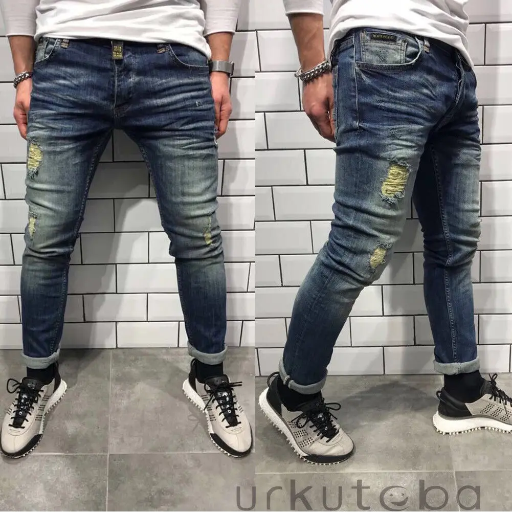 Hirigin 4 Style Mens Jeans Fear Of God New Slim Pnecil Denim Pants Stretch Boys Jeans Hombre Baker Streetwear Plus Szie Jeans