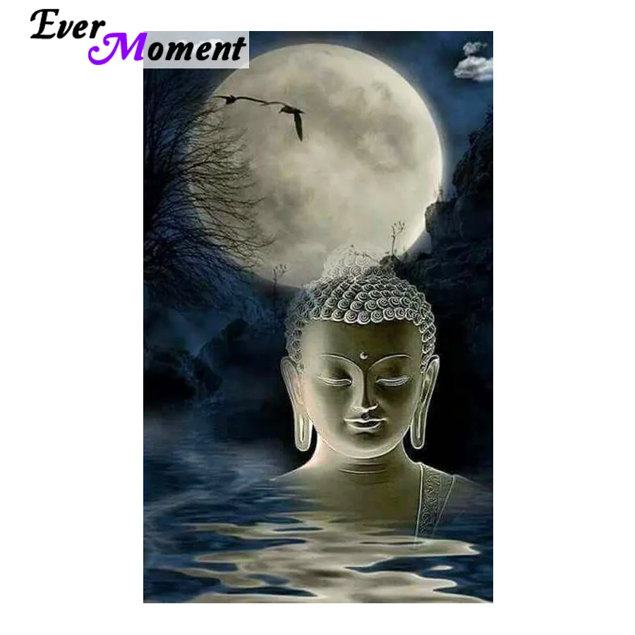 

Ever Moment Diamond Painting Buddha Moon River DIY Diamond Painting Cross Stitch Store Embroidery Rhinestones Full Mosaic ASF924