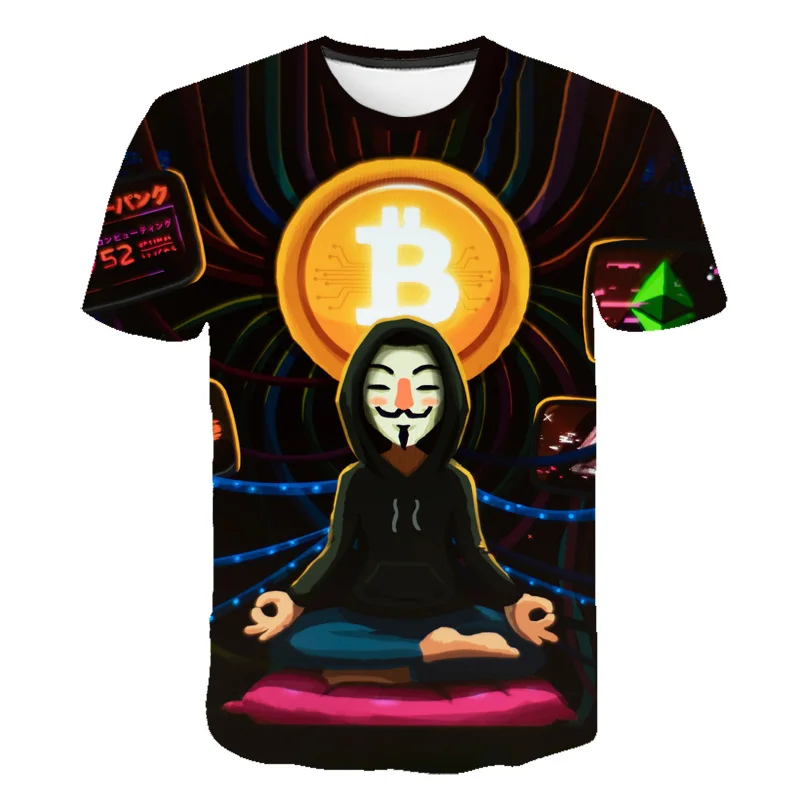 Биткоин революция рубашка крипто криптовалюта футболка классная Повседневная