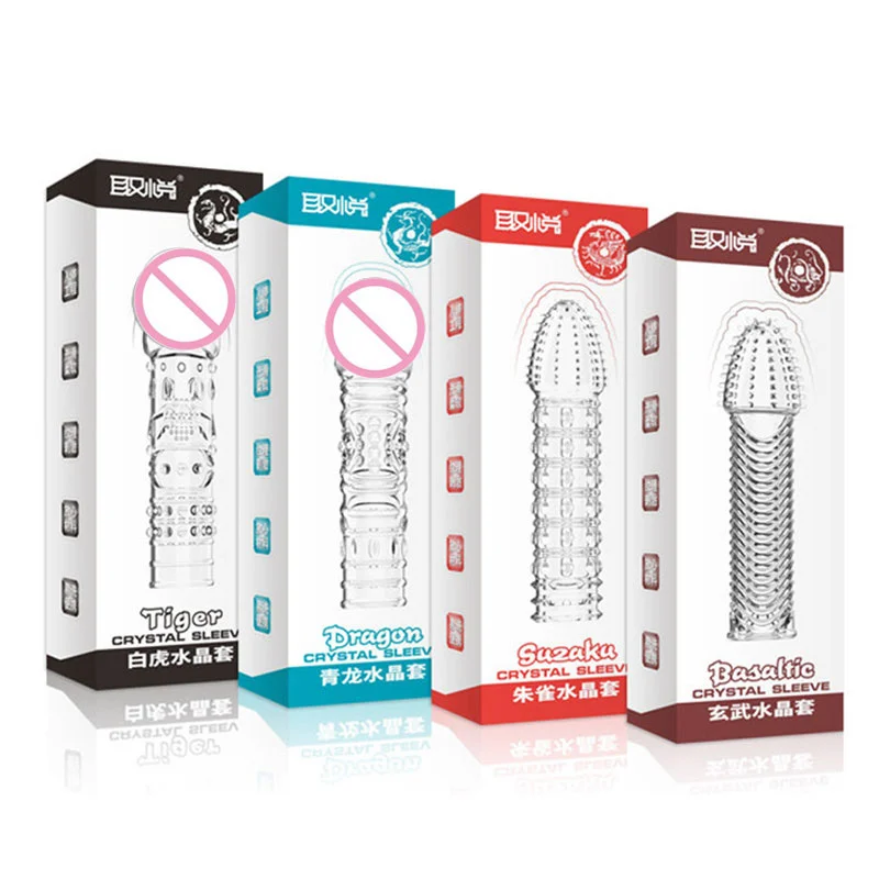 Cheapest Delay Reusable font b Condom b font Cock Penis Sleeves Caps Ring 4 Size Male