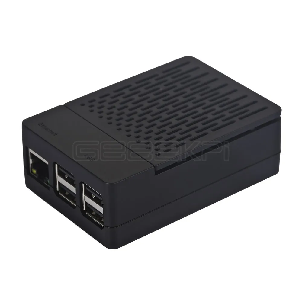 GeeekPi ABS черный/белый чехол Корпус коробка+ радиаторы+ вентилятор охлаждения для Raspberry Pi 3 B+ Plus/3 B/2 B