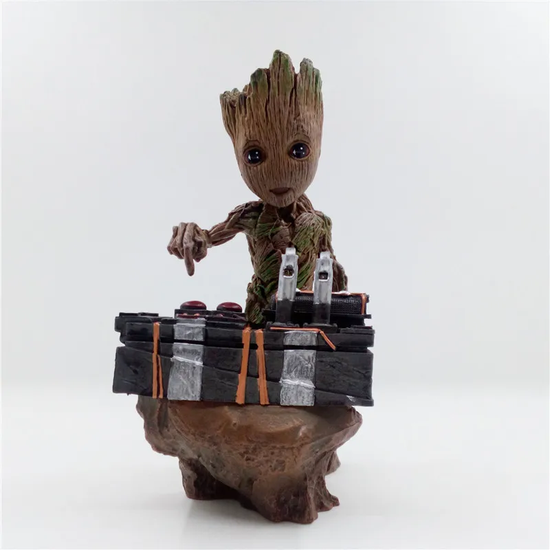 

18cm Guardians of the Galaxy 2 DJ Tree Man Baby Action Figure Grootted Doll Grunt Statue Resin Figure Collectible Model Toy