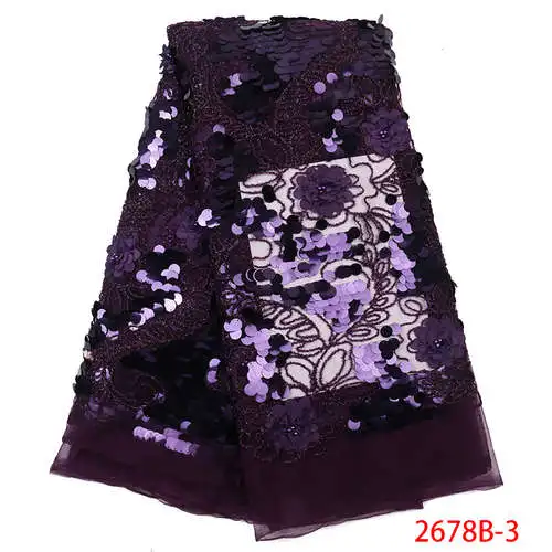 Отделка пайетками кружевная вышивка Французская ткань образцы кружева для платьев QF2678B-2