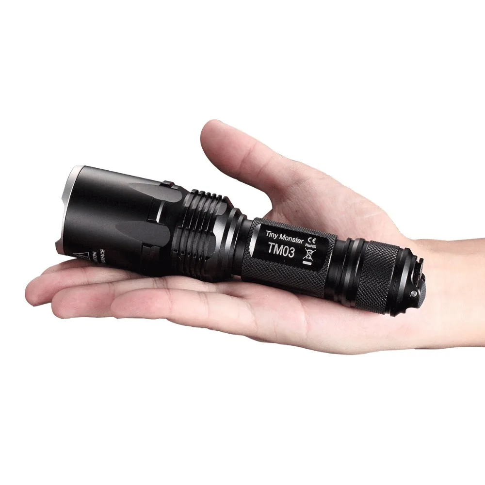 NITECORE крошечный Монстр TM03 4xcree XHP70 светодиодный тактический фонарь 2800 люмен с Перезаряжаемые 18650 Батарея Охота