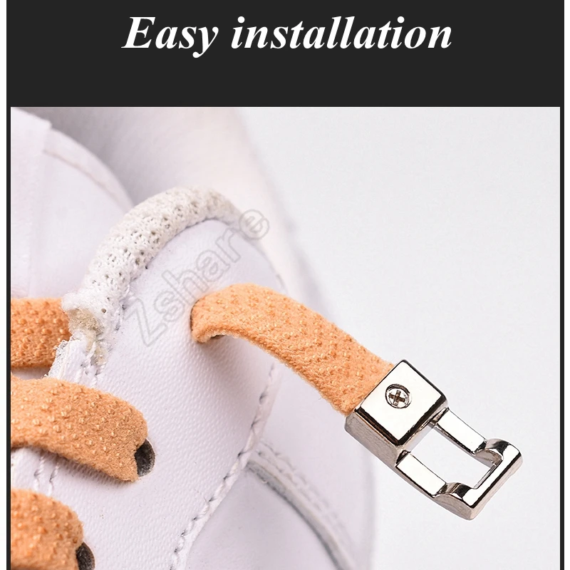 Elastic Shoelaces Flat Shoe laces No Tie Quick Cross Buckle Locking Shoelace Kids Adult Leisure Sneakers Lazy laces Unisex
