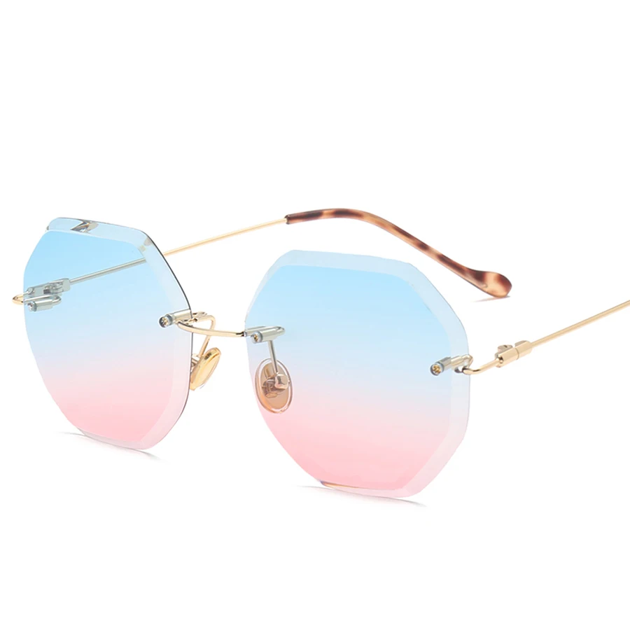 hexagonal rimless glasses