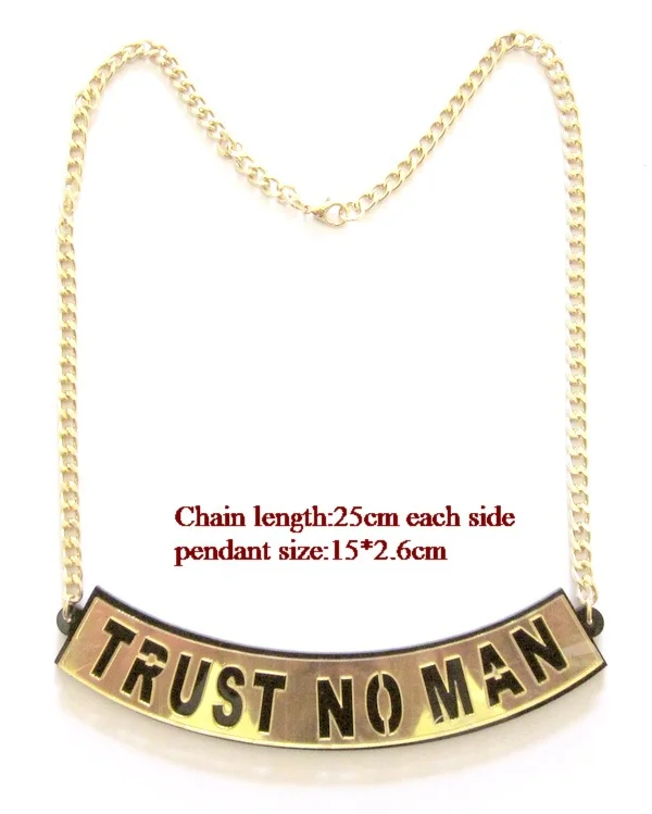 Новейшее модное ожерелье с надписью алфавита trust no man|letter necklace|alphabet necklacenecklace alphabet