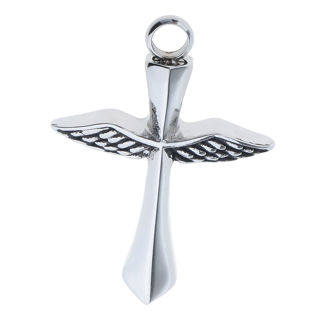Keepsake Urn Jewelry Bless Cross Angel Wing Cremation Pendant for ashes