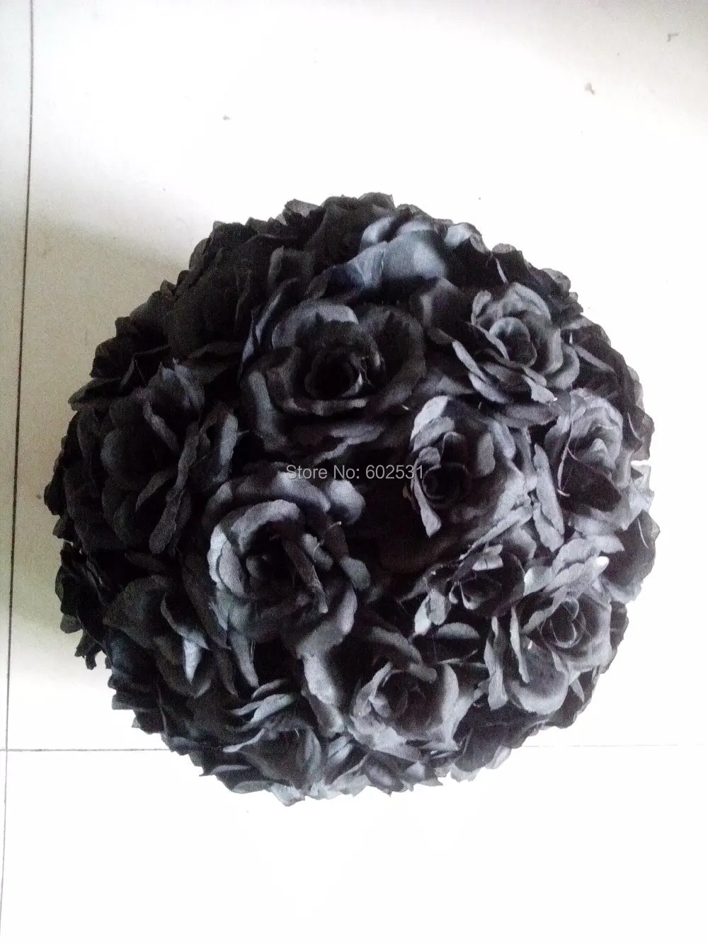 

SPR 15cm black 15pcs/lot wedding flower decoration,kissing flower ball,celebration decoration flower ball,party decoration