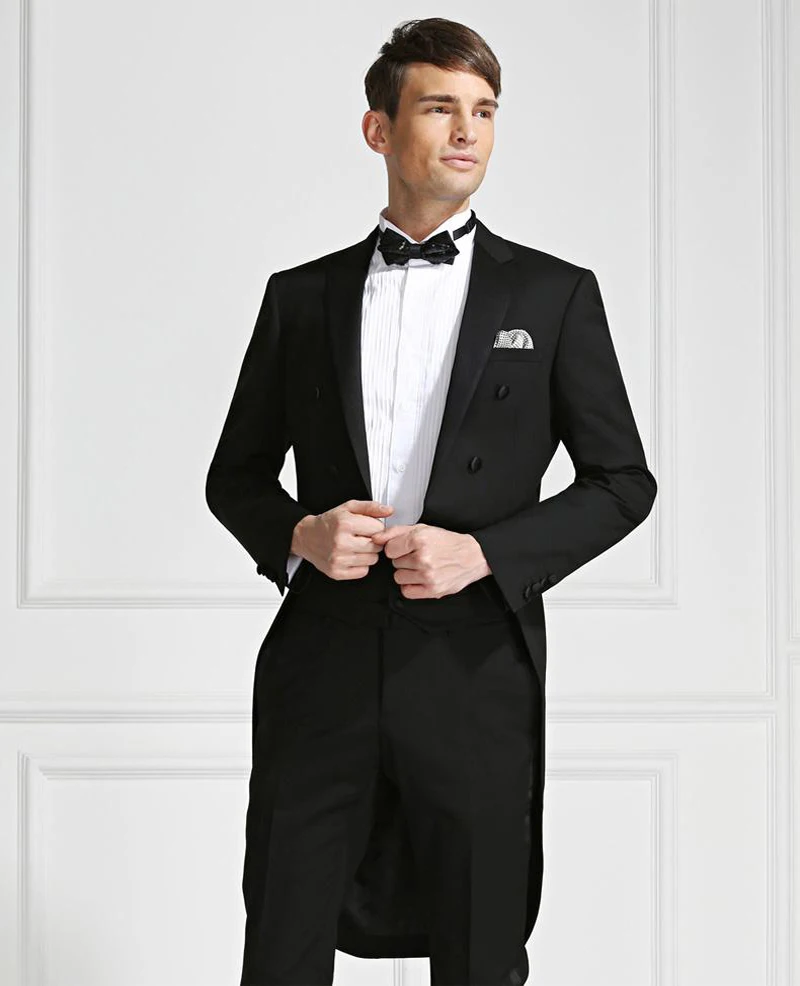 Buy 2019 Handsome Black Slim Fit Groom Tailcoats
