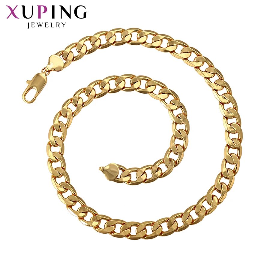 Xuping модное чистое золото с покрытием высокого качества большое и длинное ожерелье для мужчин Трендовое ювелирное изделие рождественские подарки S193, 3-45659