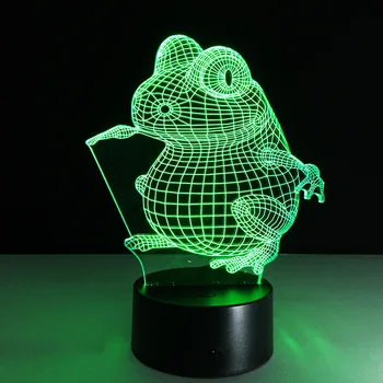 

3D Frog Lamp 7 Color Led Night Lamps for Kids Touch Led USB Table Lampara Lampe Baby Sleeping Battery Powered Nightlight