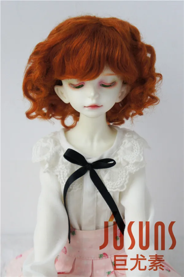 JD012 1/6 1/4 модный курчавый bjd парик мохера Размер 6-7 дюймов 7-8 дюймов bjd волосы YOSD MSD куклы аксессуары - Цвет: 7-8inch Carrot M8