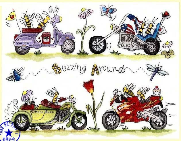 Top Quality Lovely Counted Cross Stitch Kit Buzzing Around Bee Motorcycle Bothy Threads Motorcycle Flames Motorcycle Paintingmotorcycle Fox Aliexpress