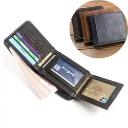 Новый бренд Для мужчин из искусственной кожи двойного сложения кредитных ID держатель для карт мини кошелек