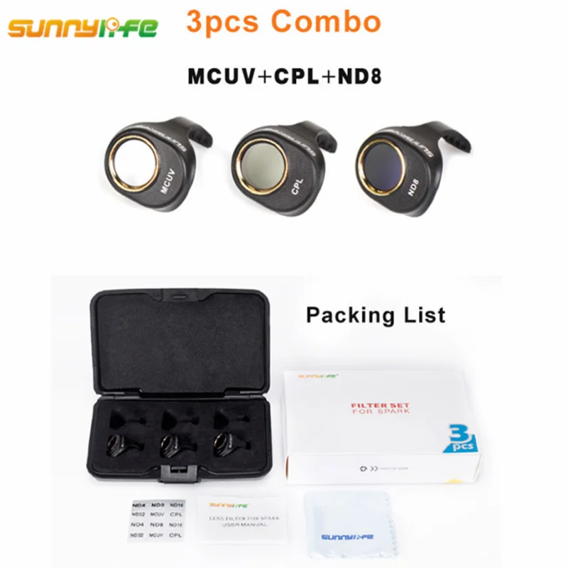 Фильтр для DJI Spark ND4 ND8 ND16 ND32 MCUV CPL фильтр объектива HD прозрачный водонепроницаемый