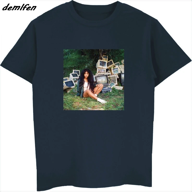 

Sza Ctrl Print T-shirt Men's Summer Short Sleeve O-neck T Shirt Hip Hop Tees Tops Harajuku Streetwear