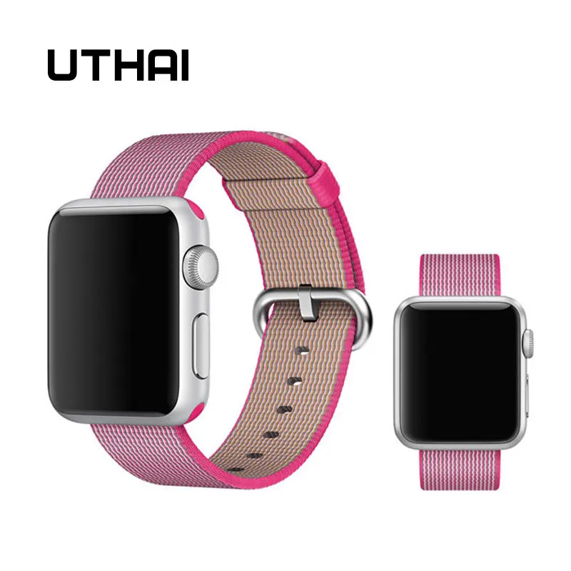 Ремешок UTHAI A01 для Apple Watch Series 3/2/1 38 мм 42 мм нейлоновый мягкий дышащий сменный ремешок Спортивная петля для Iwatch Series 4 40 м