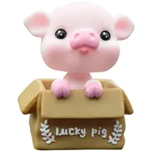 Автомобиль счастливый поросенок качающаяся голова свинья милые ювелирные изделия силиконовые украшения интерьера семейный стол