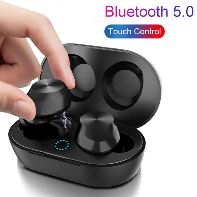 

OLLIVAN Bluetooth 5.0 Wireless True Earphone TWS Sport Earbuds Touch Control Connection Stereo IPX5 Waterproof Earphone Black