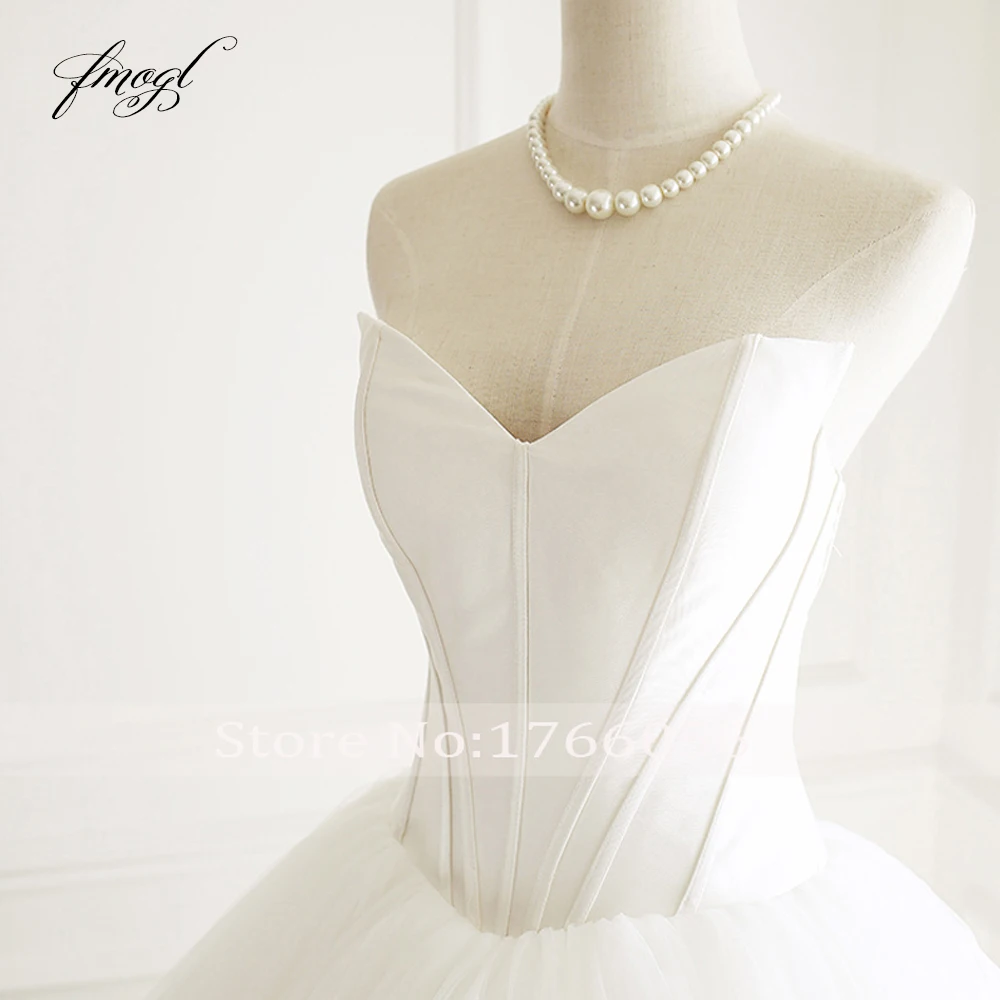 Женское свадебное платье Fmogl с открытой спиной и драпировкой рюшами большие