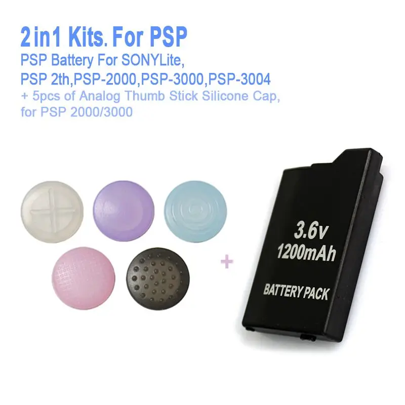 Game accessories for One PSP Battery + 5pcs of Analog Thumb Stick