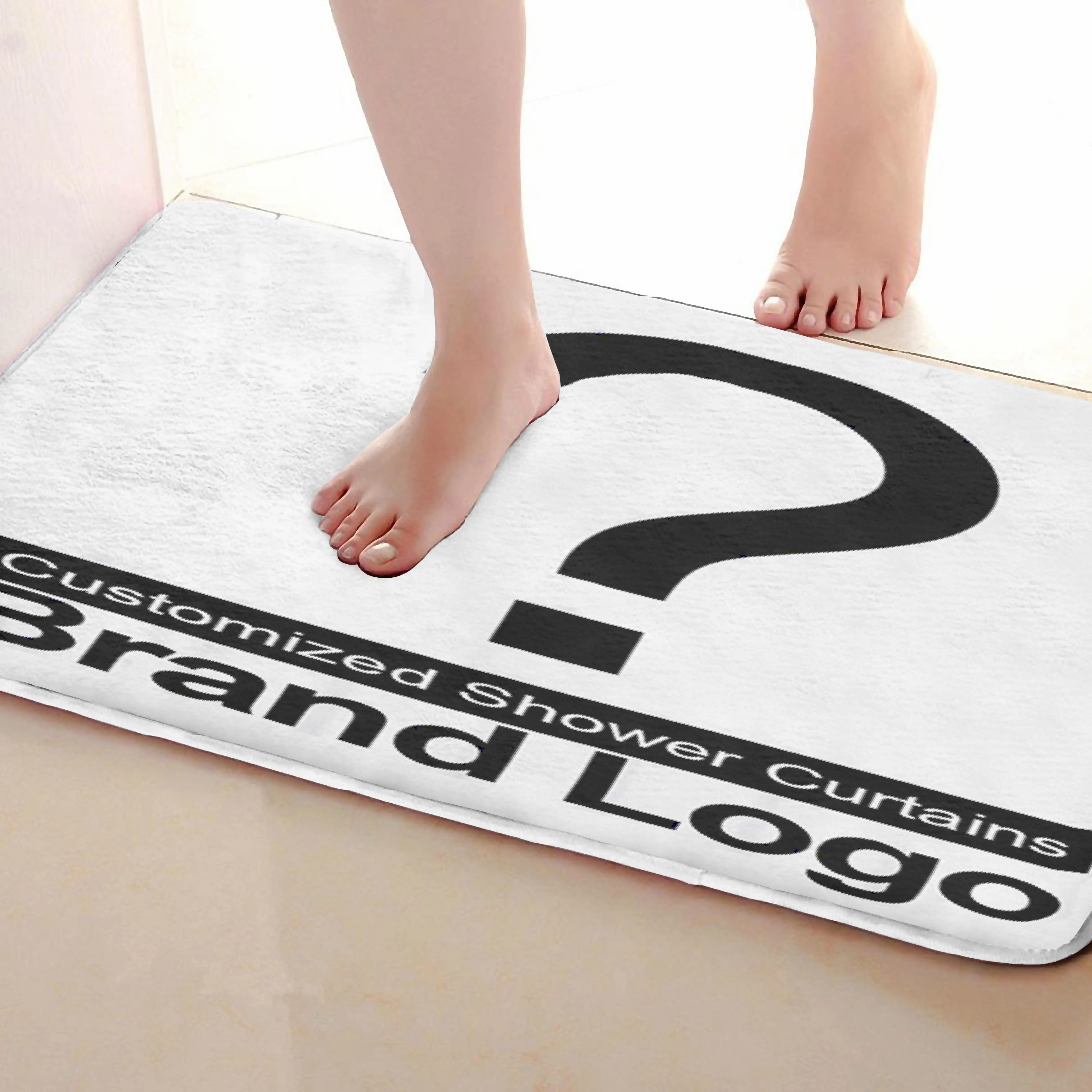 Вопросительный знак Стиль Ванная комната Коврики, забавные Нескользящие Для ванной Коврики, Занавески для душа Интимные аксессуары, Коврики Чинг вашей душе Шторы