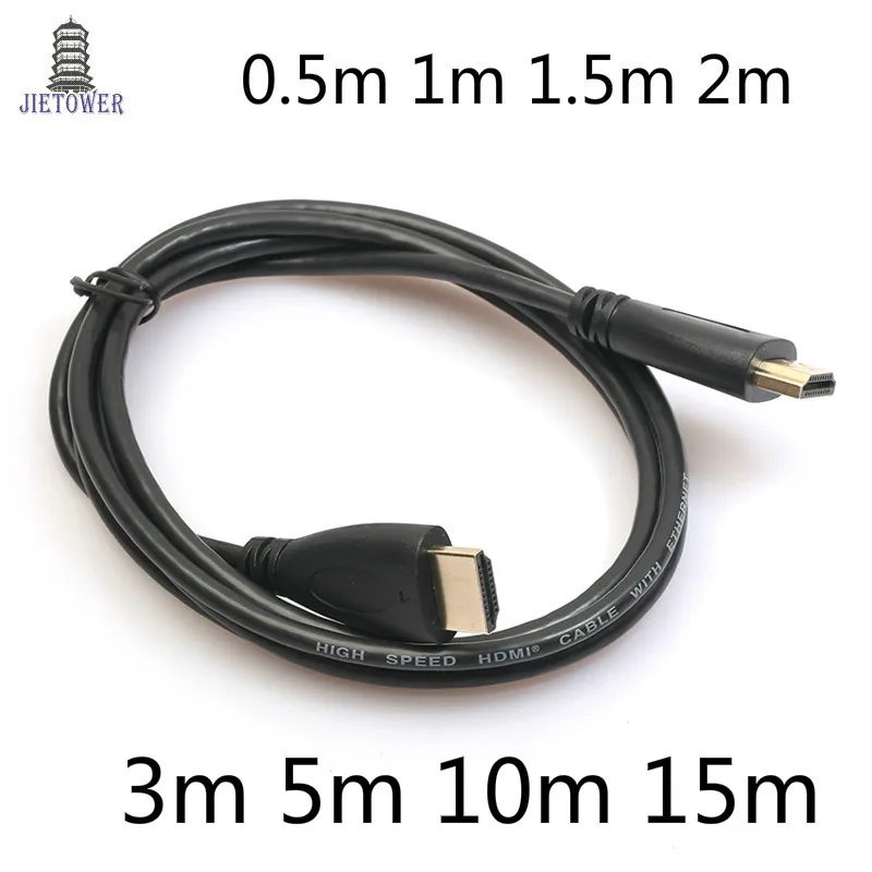 Высокоскоростной HDMI кабель 1,4 1080P 3D позолоченный для ЖК ТВ-проектор 0,5 м 1 м 1,5 м 2 м 3 м 5 м 10 м 15 м длинный компьютер 300 шт./партия