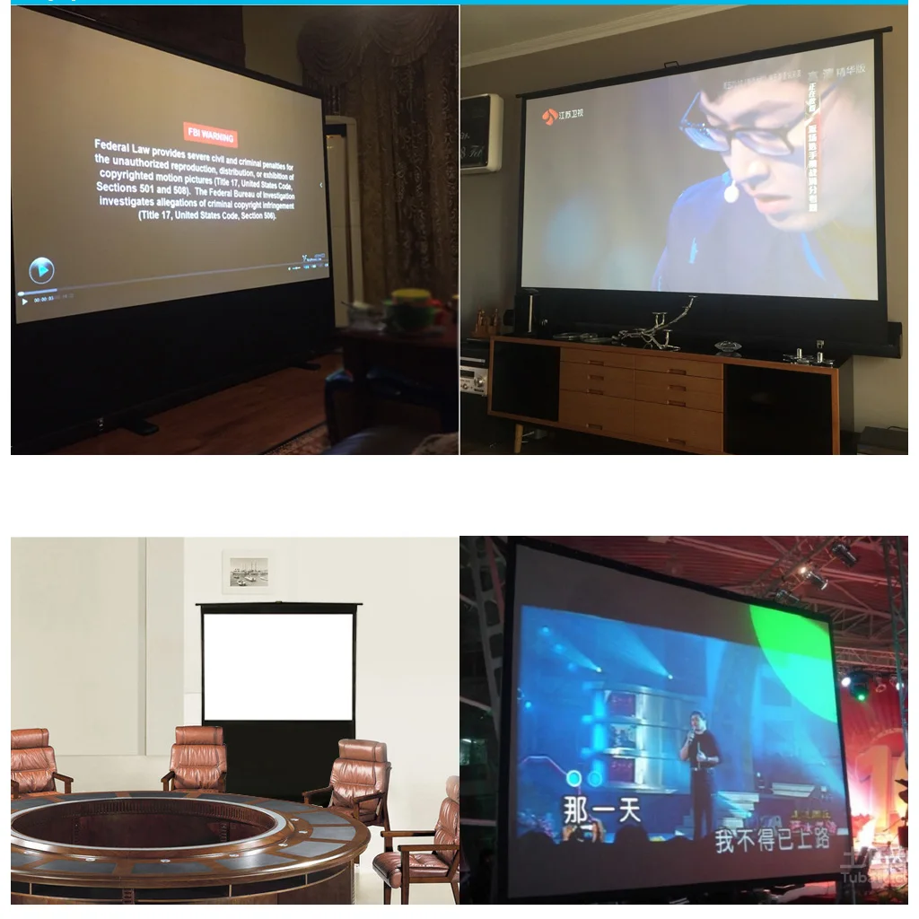 

Projection Screen 80 inch 4:3 HD Projector Floor Screen Business Meeting LED DLP for XGIMI JMGO Benq Sony Epson Projector