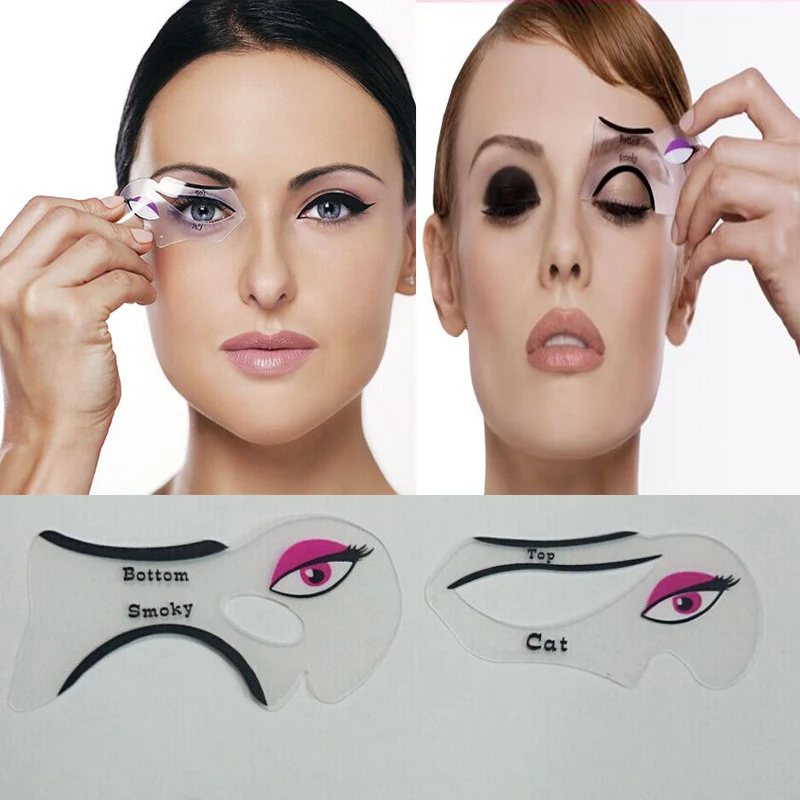 2pcs/pack Cat Eyeliner Stencils Makeup Stencil Eyeliner Models Eyeliner