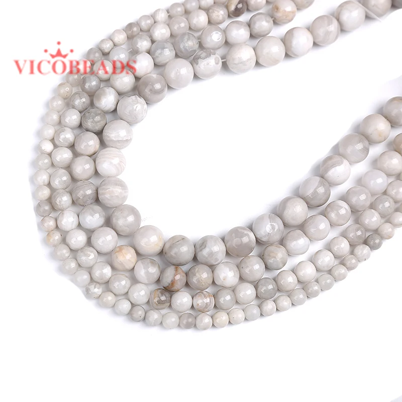 

Natural Stone Beads White Crazy Agates Round Loose Beads 4 6 8 10 12 MM Fit Diy Fashion Jewelry Making Accessories