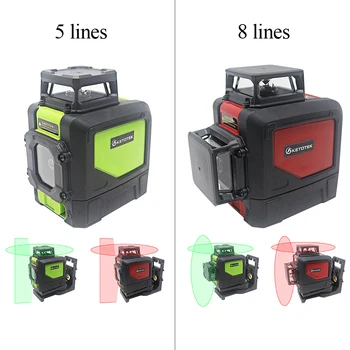 

Ketotek KT901C 5Lines 8lines Laser Level Self-Leveling Manual Mode Levels Horizontal Vertical Powerful Red Green Laser Beam Line