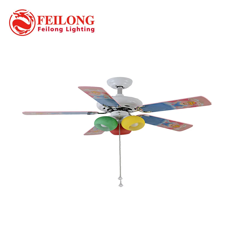 

Kid Style Ceiling Fan 4211 Princess Pattern Blades Three lamps