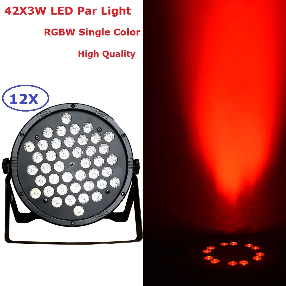 

12Pcs/Lot New Arrival 120W Led Par Light 42*3W Flat Plastic LED Par Cans For Party Wedding Christmas Halloween Decoration