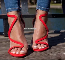 Suede S-shape Strap Patchwork Sandal
