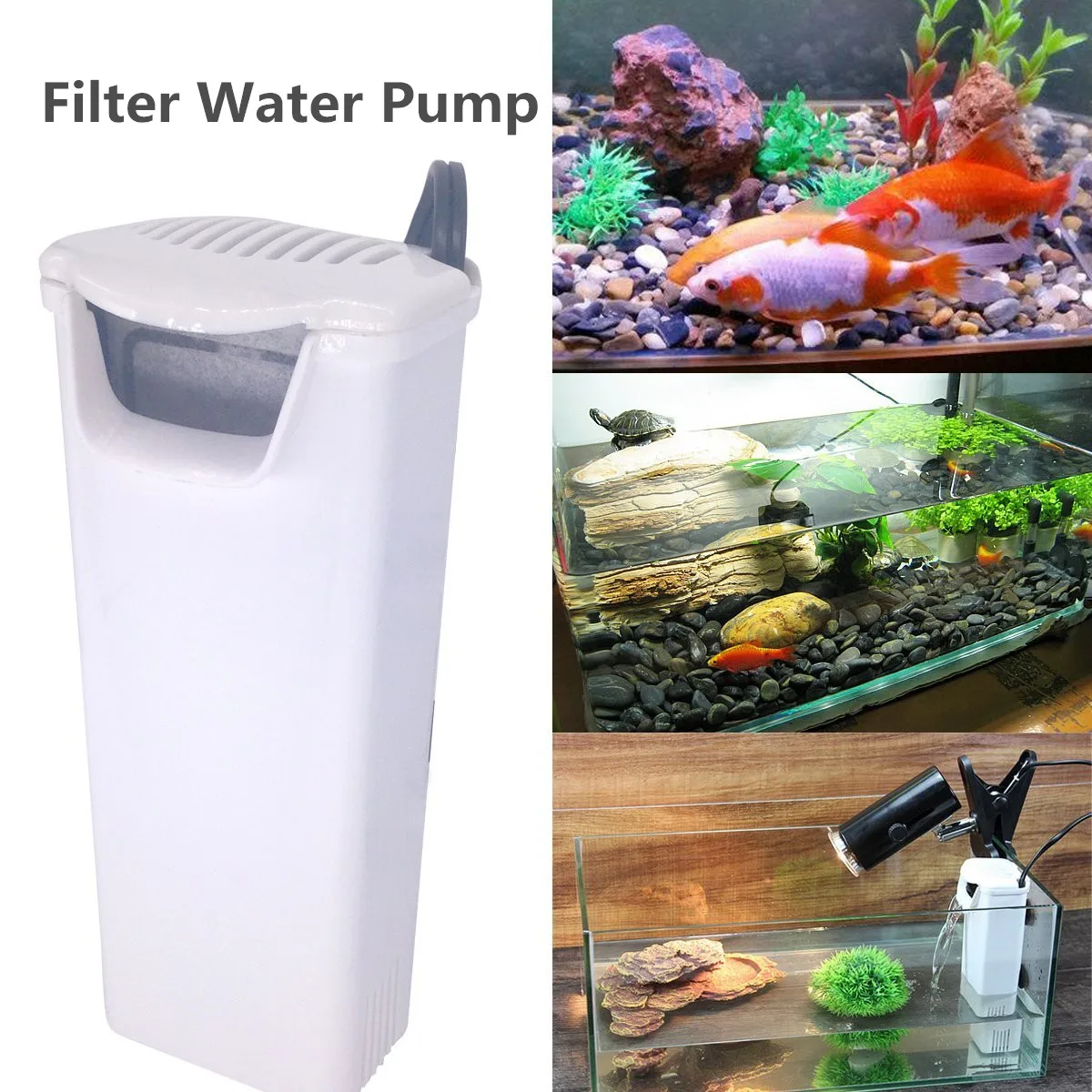 Aquarium Internal Filter Water Pump Turtle Kit Fish Tanks Wall Suction