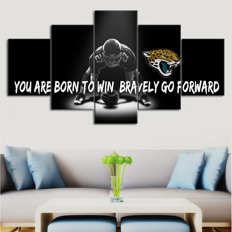 

Canvas Picture Modular Wall Art Frame 5 pieces Jacksonville Jaguars Sports poster living room HD print poster home decoration
