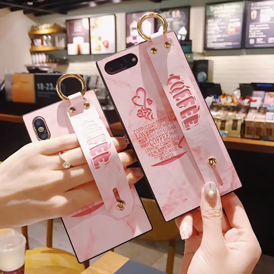 Hxairt розовый браслет love квадратный чехол для iPhone X 8 7 6 s плюс ТПУ Силиконовая задняя