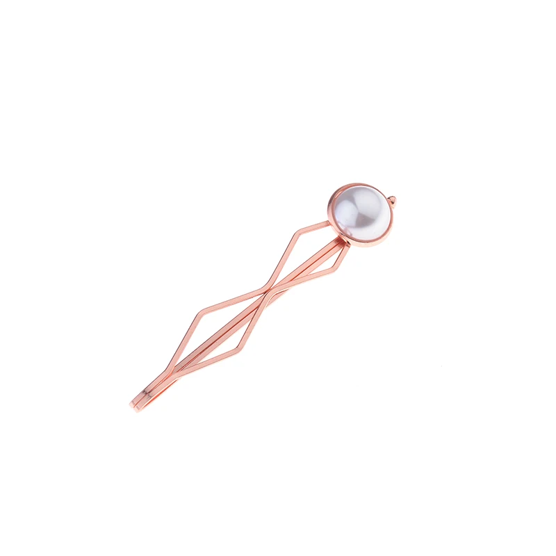 

Vinatge Rose Gold Color with Simulated Pearl Hairpin Barrette for Women Fashion Hair Clip Hair Styling Jewelry