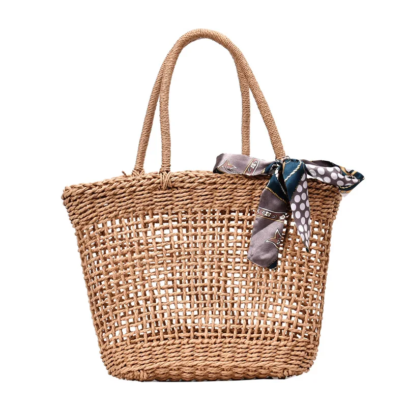 

Women Straw Bag Beach Summer Rattan Bag Sling Handmade Woven Shoulder Tote Ladies Designer Travel Fashion Hollow Out Big Handbag