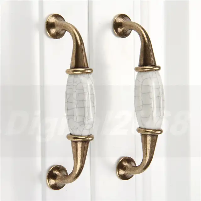 Online Shop Ceramic Kitchen Cabinet Handles Drawer Pull Knobs placeholder Ceramic Kitchen Cabinet Handles Drawer Pull Knobs Antique Brass Door Handle Vintage Furniture Hardware Decorative Free - Online Shop Ceramic Kitchen Cabinet Handles Drawer Pull Knobs