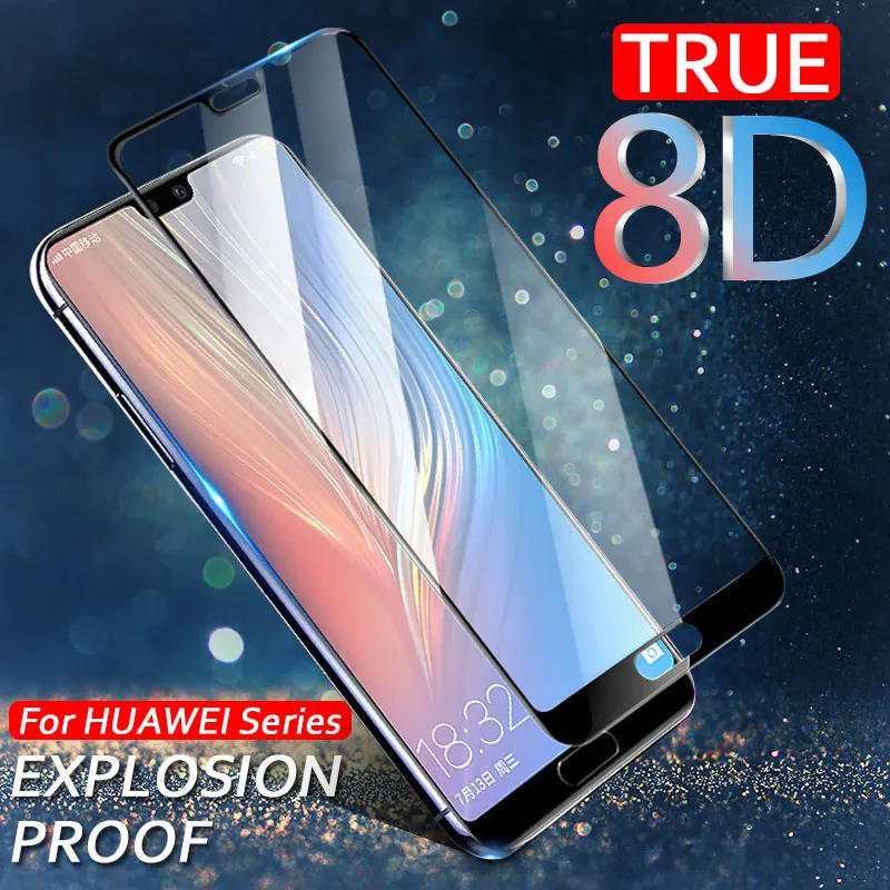 8D полное покрытие закаленное стекло для Huawei P20 Lite Pro P10 P9 Plus Защита экрана Nova 3E