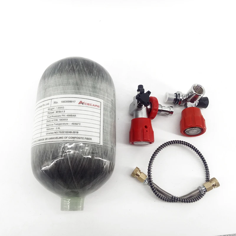 AC5020 2L Mini Air Tank Pcp High Pressure 4500Psi /300 Bar Cylinder Condor Bottle Diving Paintball Balloon With Compressed Air