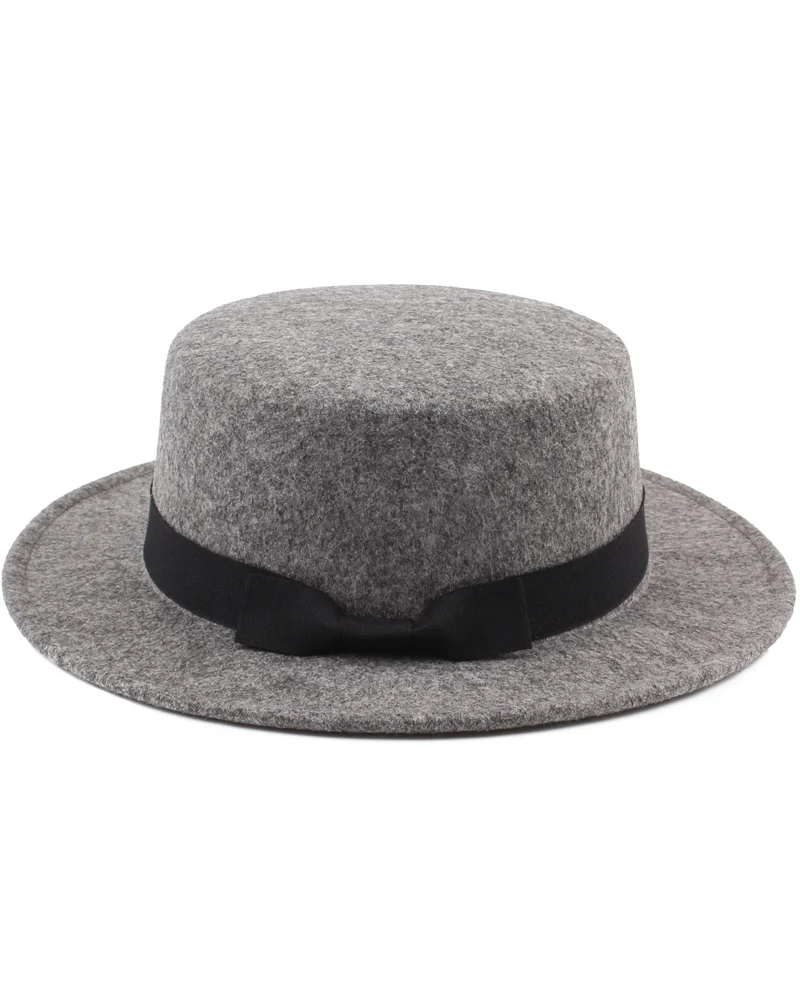 Vintage Women Men Wide Brim Fedora Hat Ribbon Warm Wool Blend Felt Hat ...