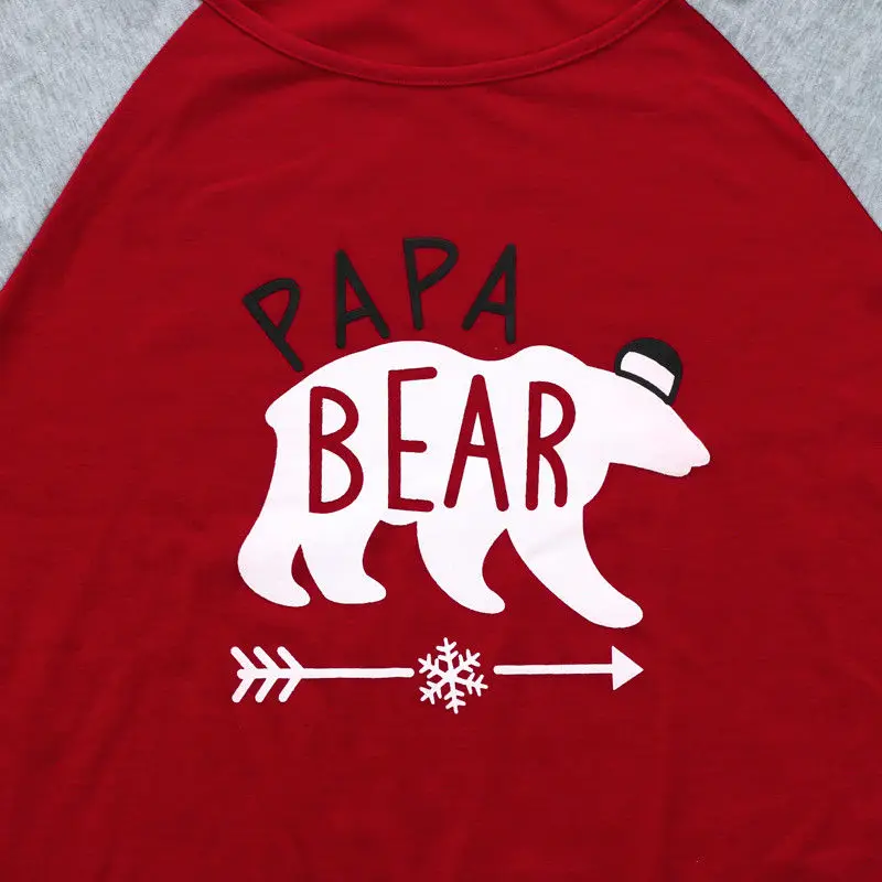 Семейный Рождественский пижамный комплект, Одинаковая одежда для семьи, одежда для мамы, папы и ребенка, костюмы с принтом медведя, детская одежда для сна